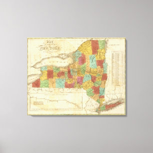 Karta i delstaten New York Canvastryck
