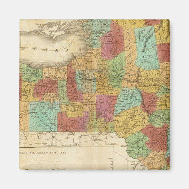 Karta i delstaten New York Magnet (Framsidan)