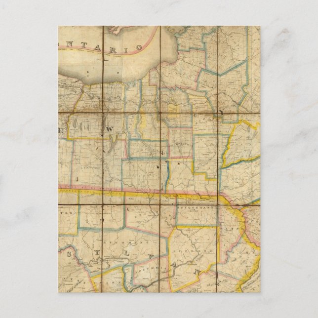 Karta i delstaten New York Vykort (Framsida)