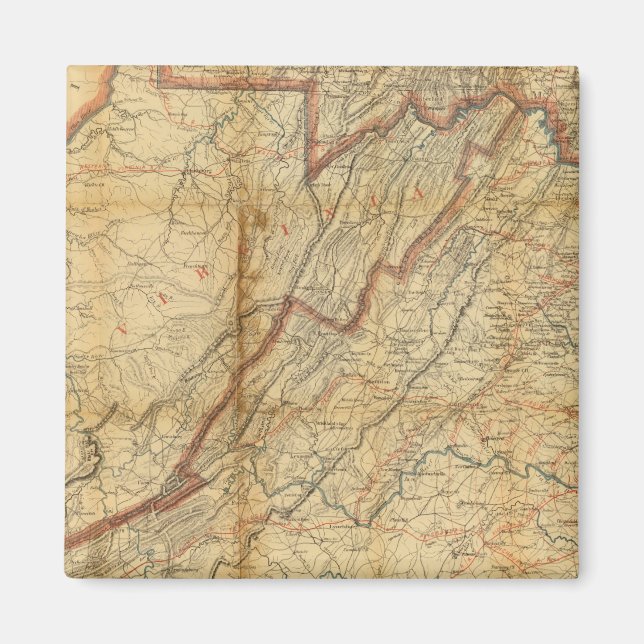 Karta i delstaten Virginia Magnet (Framsidan)