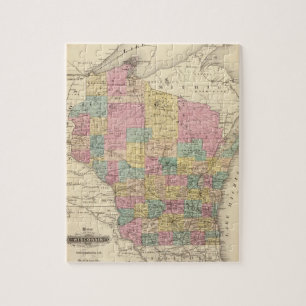 Karta i delstaten Wisconsin Pussel