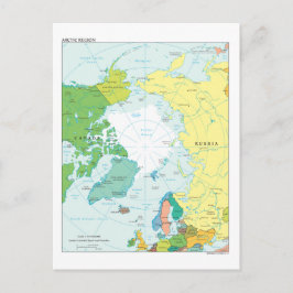 Karta i den arktiska regionen vykort