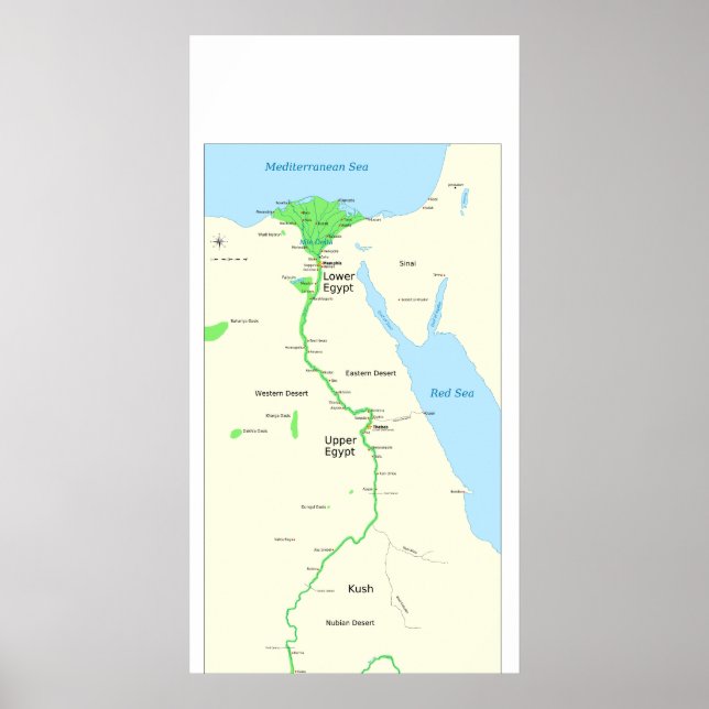 Karta i den föråldrade Egyptenen under den dynasti Poster (Framsidan)
