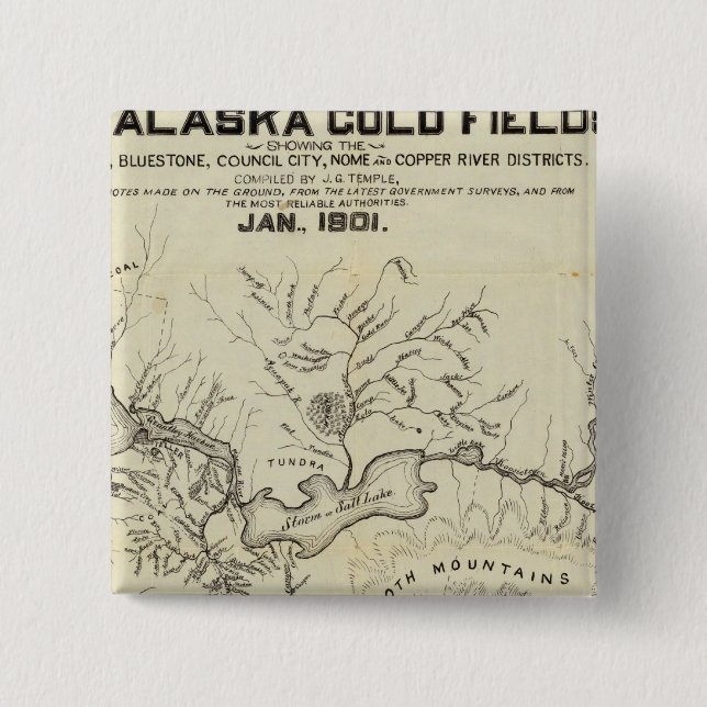 Karta i den nya Alaska Guld Fält Knapp (Framsida)