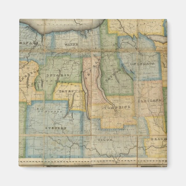 Karta i den Westerna delstaten New York Magnet (Framsidan)