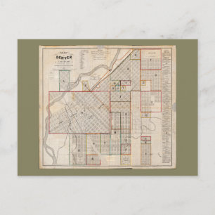 Karta i Denver, Colorado (1871) Vykort