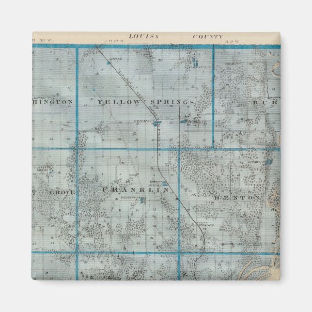 Karta i Des Moines County, delstaten Iowa Magnet (Framsidan)