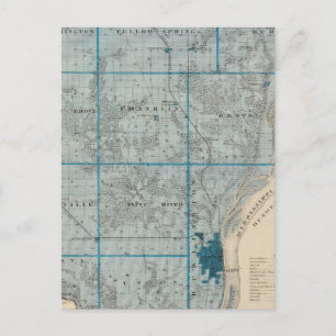 Karta i Des Moines County, delstaten Iowa Vykort