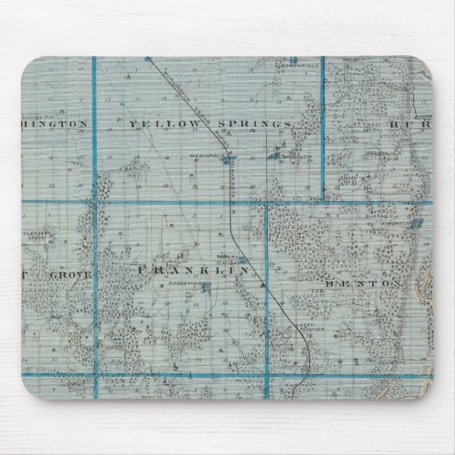 Karta i Des Moines County, Iowa Musmatta (Framsidan)