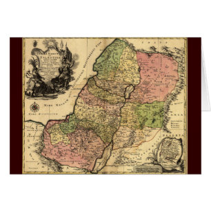 Karta i det antika Israel med de tolv stammarna Hälsningskort