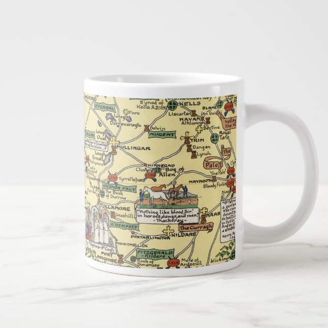 Karta i det historiska Irland Jumbo Mugg (Höger)