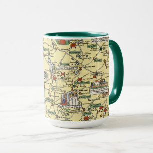 Karta i det historiska Irland Mugg