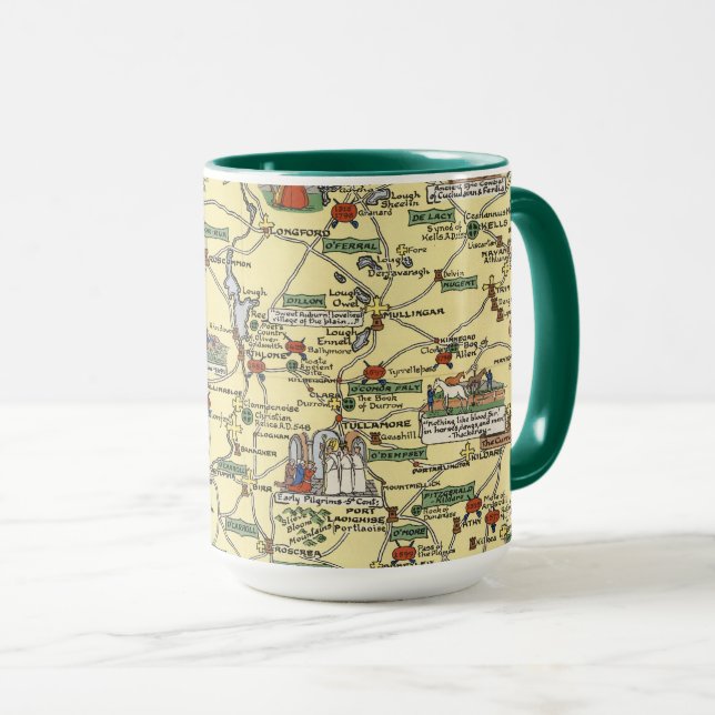 Karta i det historiska Irland Mugg (Framsida höger)