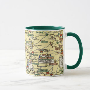 Karta i det historiska Irland Mugg