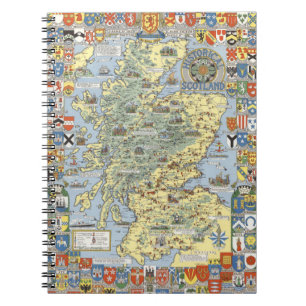 Karta i det historiska Skottland Anteckningsbok