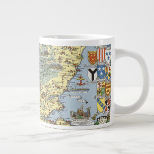Karta i det historiska Skottland Jumbo Mugg