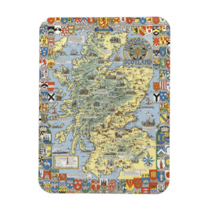 Karta i det historiska Skottland Magnet