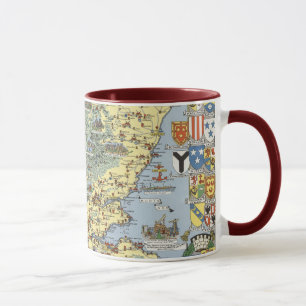 Karta i det historiska Skottland Mugg