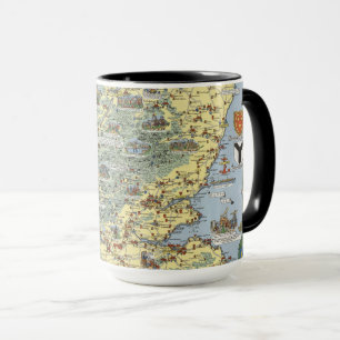 Karta i det historiska Skottland Mugg