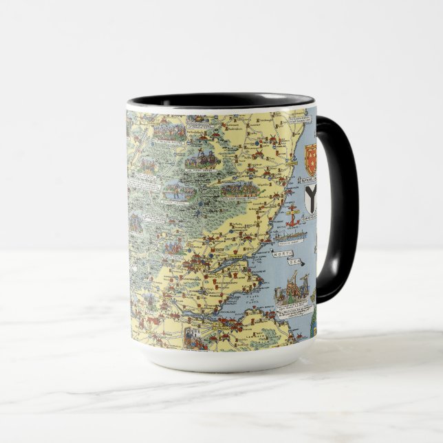 Karta i det historiska Skottland Mugg (Framsida höger)