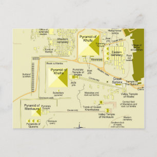 Karta i det komplexa diagrammet Giza pyramid Vykort