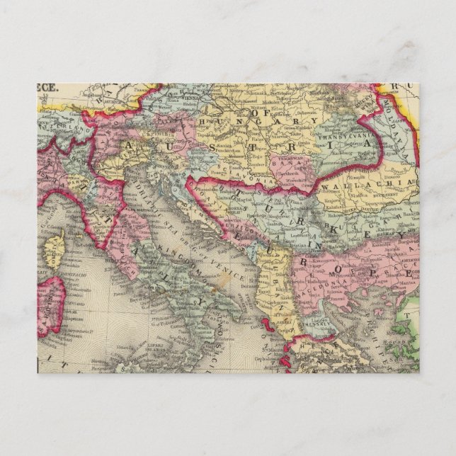 Karta i det österrikiska imperiet vykort (Framsida)