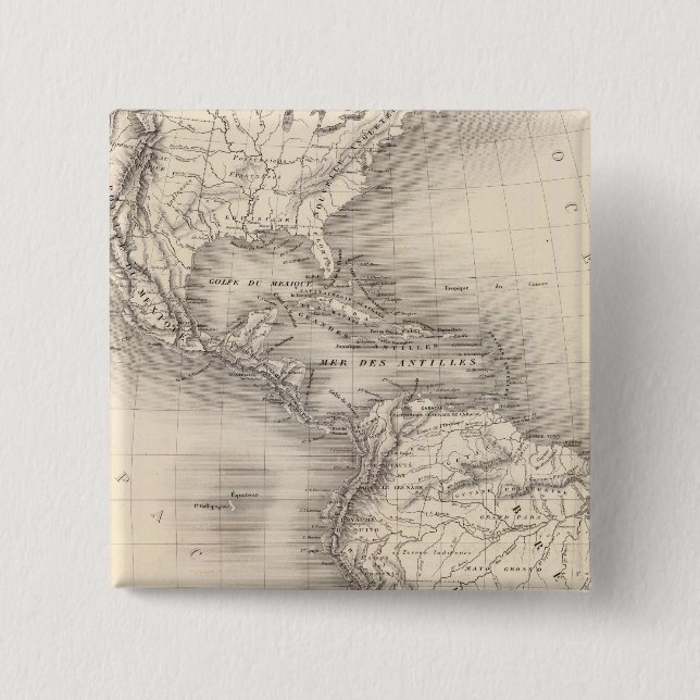 Karta i det spanska imperiet i Amerika Knapp (Framsida)