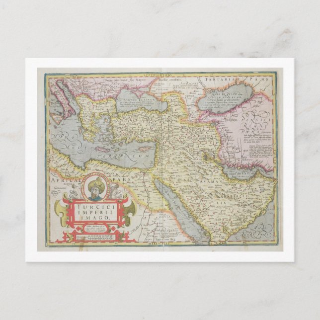 Karta i det turkiska imperiet, från Mercator Atla Vykort (Framsida)