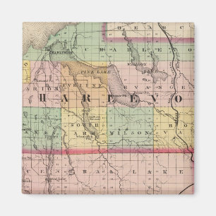 Karta i distrikten Charlevoix och Antrim, Michigan Magnet