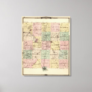 Karta i Dodge County, delstaten Wisconsin Canvastryck