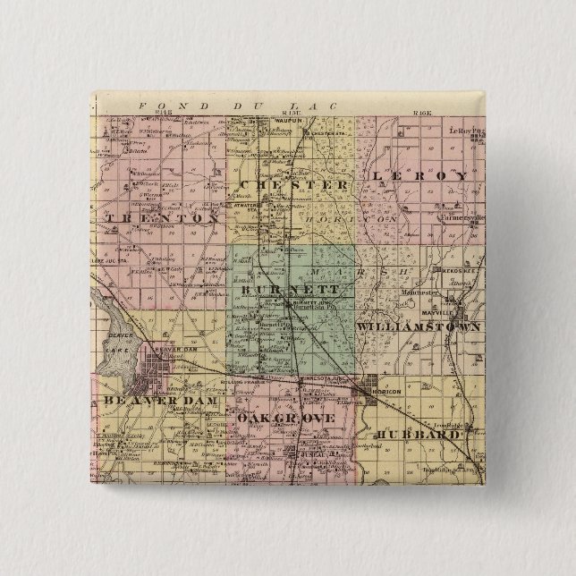 Karta i Dodge County, delstaten Wisconsin Knapp (Framsida)