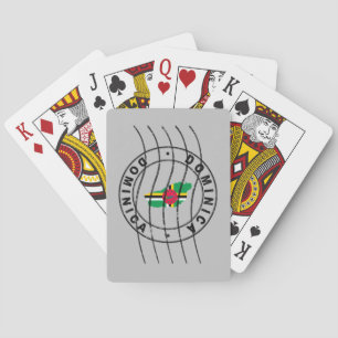 Karta i Dominica, postpasset Frimärke Casinokort
