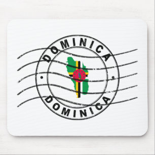 Karta i Dominica, postpasset Frimärke Musmatta