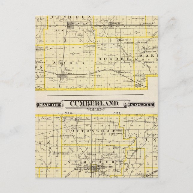 Karta i Douglas County Karta i Cumberland County Vykort (Framsida)