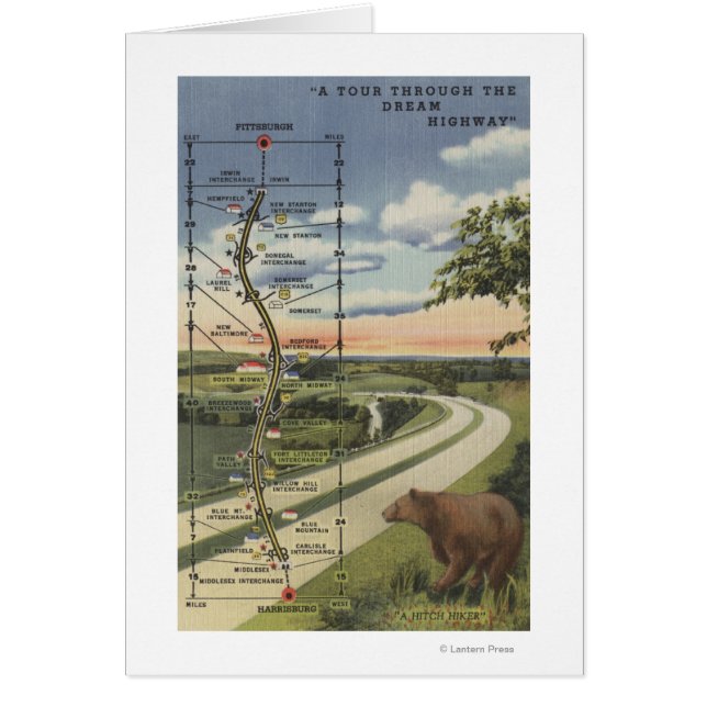 Karta i "Dream Highway" Hälsningskort (Framsidan)