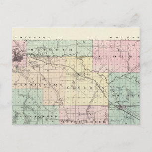 Karta i Eau Claire County, delstaten Wisconsin Vykort