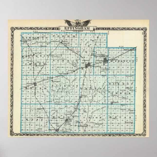 Karta i Effingham County Poster (Framsidan)