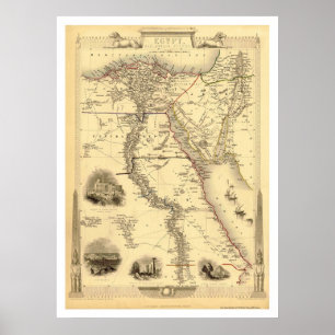Karta i Egypten och Arabien Petrea från Rapkin 185 Poster