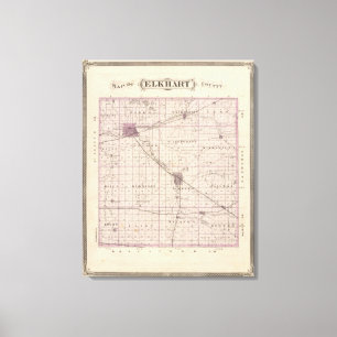 Karta i Elkhart County Canvastryck