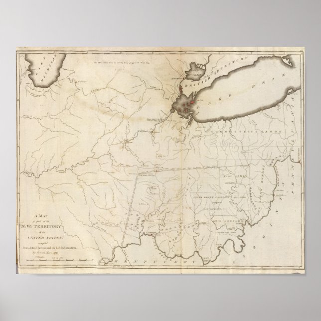 Karta i en del av norra Västern Poster (Framsidan)