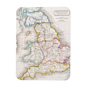 Karta i England Britannia Antiqua Magnet