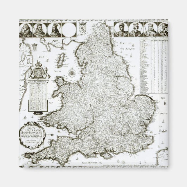 Karta i England och Wales, 1644 Magnet (Framsidan)