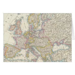 Karta i Europa 3 Hälsningskort