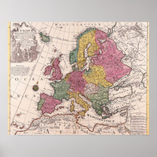 Karta i Europa 3 Poster