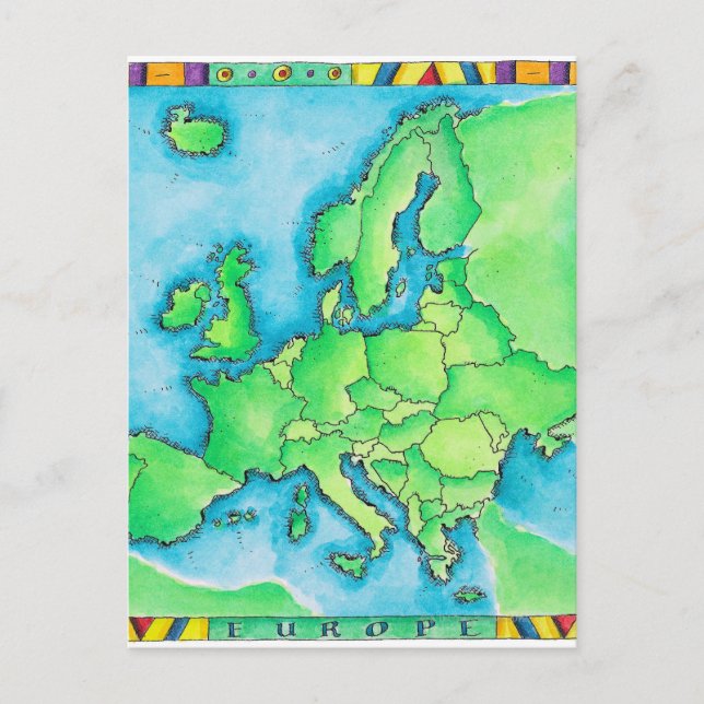 Karta i Europa 3 Vykort (Framsida)