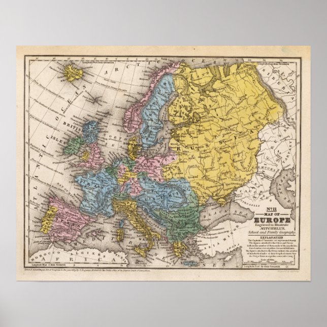 Karta i Europa 4 Poster (Framsidan)