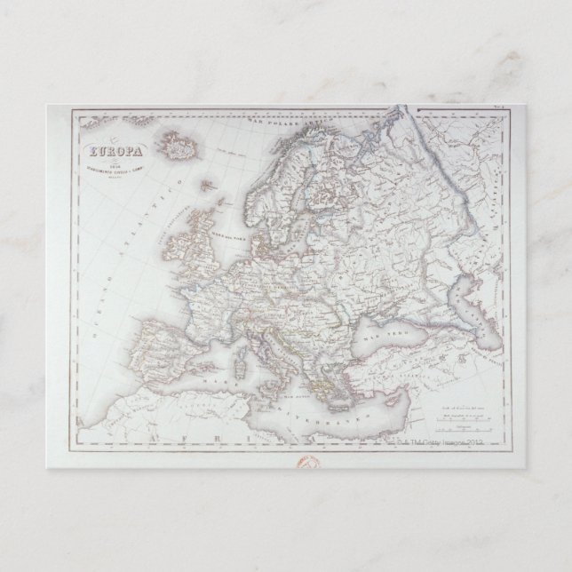 Karta i Europa 5 Vykort (Framsida)