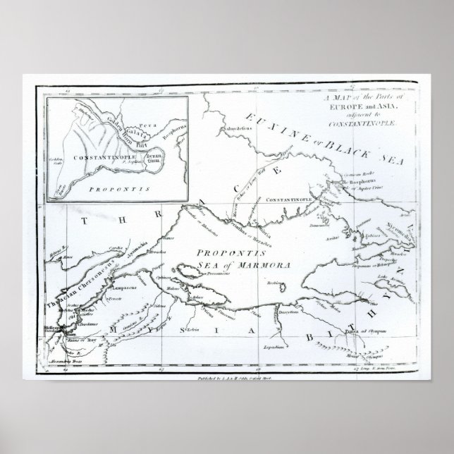 Karta i Europa och Asien Poster (Framsidan)