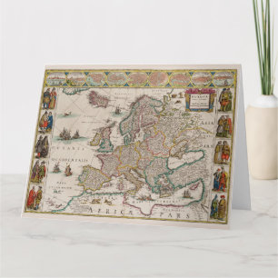 Karta i Europa på Mitten (av Willem Blaeu) Kort
