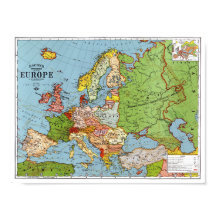 Karta i Europa - Poster